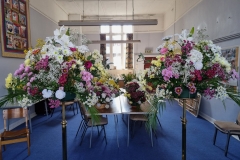 The flowers are ready for the altar